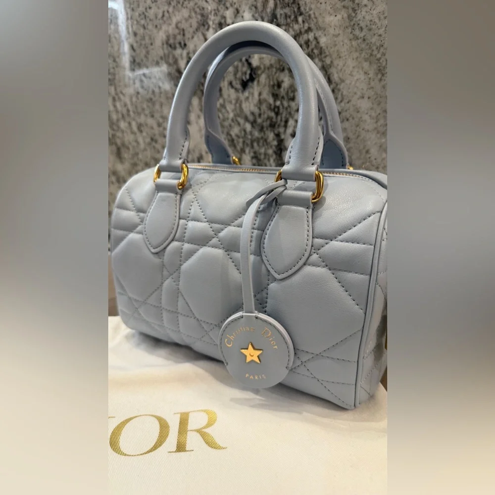 Christian Dior Groove 20 Bag Cloud Blue Cannage Leather - FULL SET with Receipt - Picture 7 of 8